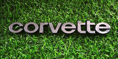 Image of Replacement for Corvette 1980-1982 C3 Rear Bumper Emblem Badge Script Corvette New (Chrome)