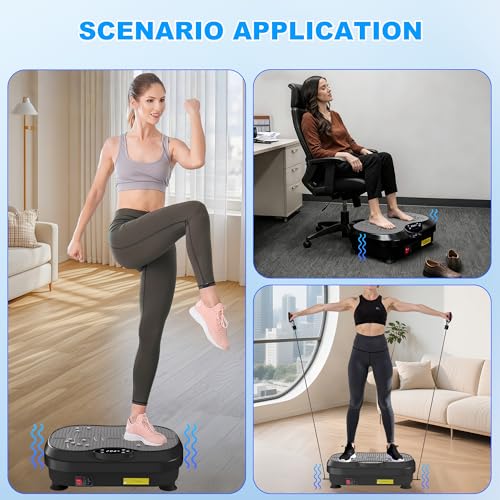 Plataforma vibratoria para ejercicio, equipo de fitness para todo el cuerpo, tabla de balanceo para gimnasio deportivo, quema grasa y drenaje linfático, para mujeres y hombres miniatura 4