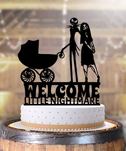 Skeleton Jack Baby Shower Halloween Newborn Cake Topper Personalized