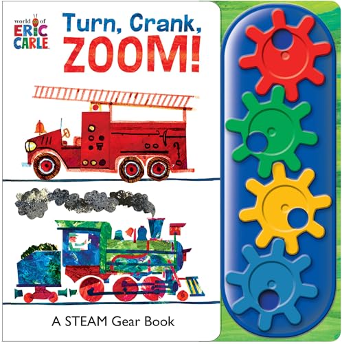 World of Eric Carle, Turn, Crank, Zoom! A STEM Gear Sound Book - PI Kids