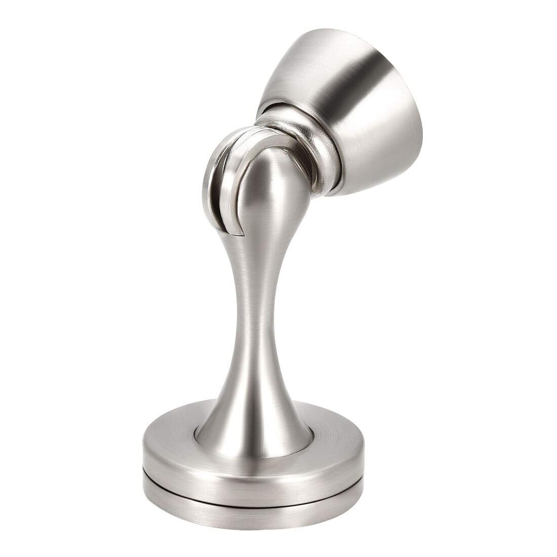 2pcs Magnetic Door Stopper Zinc Alloy Doorstop Catch Holder with Screws Silver Tone