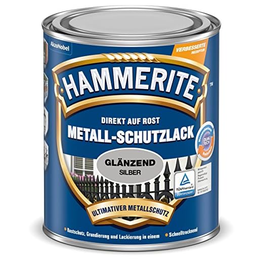 AKZO NOBEL (DIY HAMMERITE) 5087585 Metallschutzlack Hammerite Metall-Schutzlack glänzend 0,250 L, silber, 250ml