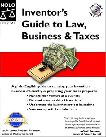 Inventor's Guide to Law, Business & Taxes Book and CD-ROM Edition book cover