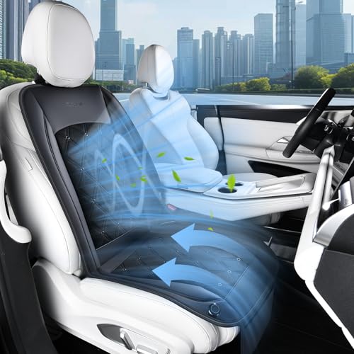 Image of Coverado Cooling Car Seat Cover, 12V-24V Ventilated Front Seat Cushion for Car, 3-Speed Adjustable Seat Cover for Summer Driving Seat, Universal Fit for Car SUV Truck Van