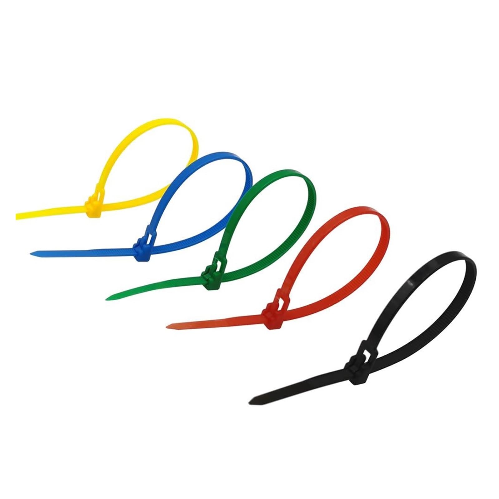 Bridas de nailon, bridas para cables, Bridas de nailon de colores con bucle de plástico de 5 x 200 mm, liberables, for cables.(Green,50 PCS)