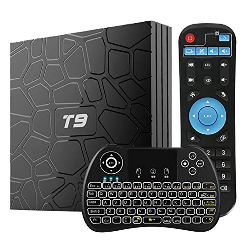 Smart TV Box, WISEWO T9 Android 8.1 TV Box with Wireless Mini Keyboard, 4GB/32GB Quad-core, Support 4K Full HD Wi-Fi 2.4Ghz BT 4.1 Android TV Player Media Box