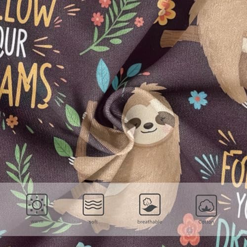 Cute Sloths Brown Girls Underwear, Toddler Panties, Cotton Underwear Girls, 2–8 Years3