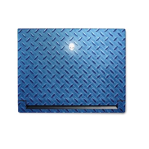 MightySkins Carbon Fiber Skin Compatible With Alienware M18 R1 (2023) Full Wrap Kit - Blue Gridiron | Protective, Durable Textured Carbon Fiber Finish | Easy To Apply & Change Styles | Made in the USA