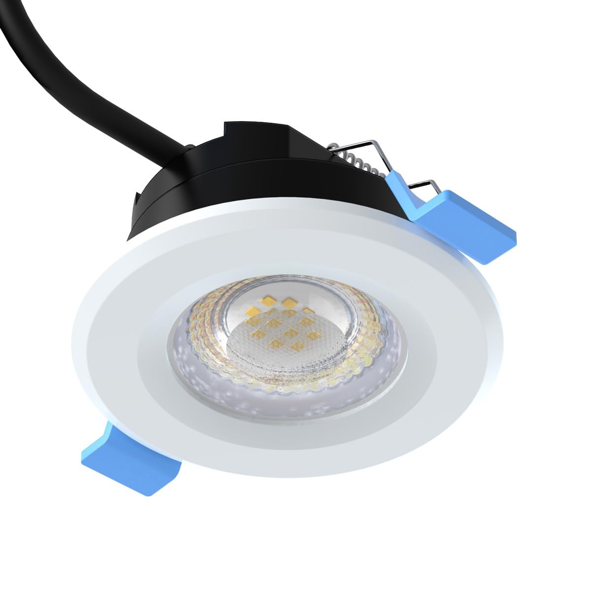 7w, Fixed IP65 Fire Rated LED Downlight - White Bezel