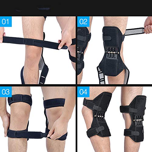 Knee Pads 1 Pair Non-slip Joint Support Knee Pads Knee Strap Power Lift Breathable Spring Force Knee Booster Tendon Brace Band