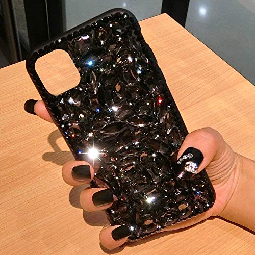 Uposao Cover Compatibile con iPhone 11 Pro Max Bling Glitter Custodia 3D Strass Case Protettiva Cristallo Diamante Luxus luccicante strass TPU cover in silicone,Nero