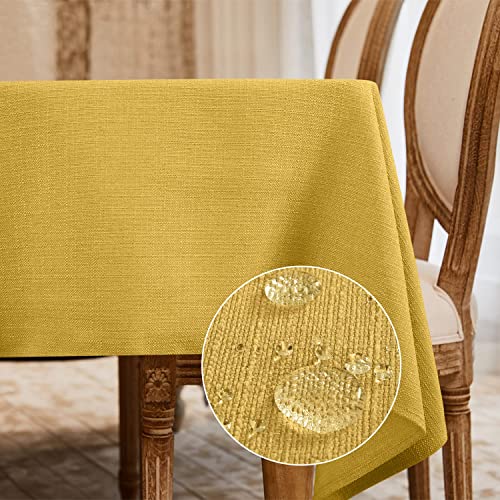 BALCONY & FALCON Rectangle Table Cloth Waterproof Yellow 118"x57"