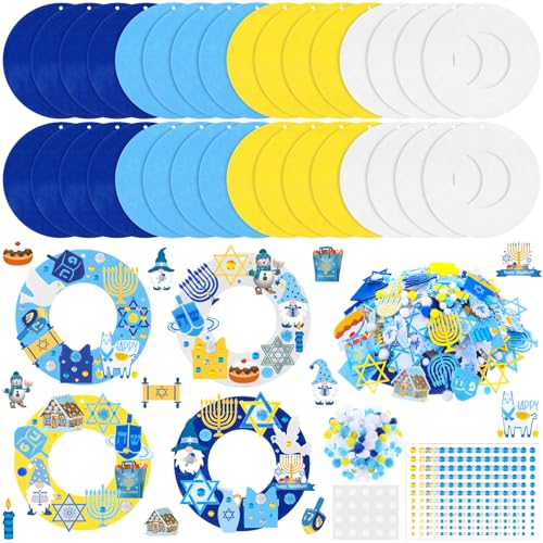 472 Pcs Hanukkah Craft Kits Hanukkah DIY Wreath Craft Kit Chanuka...