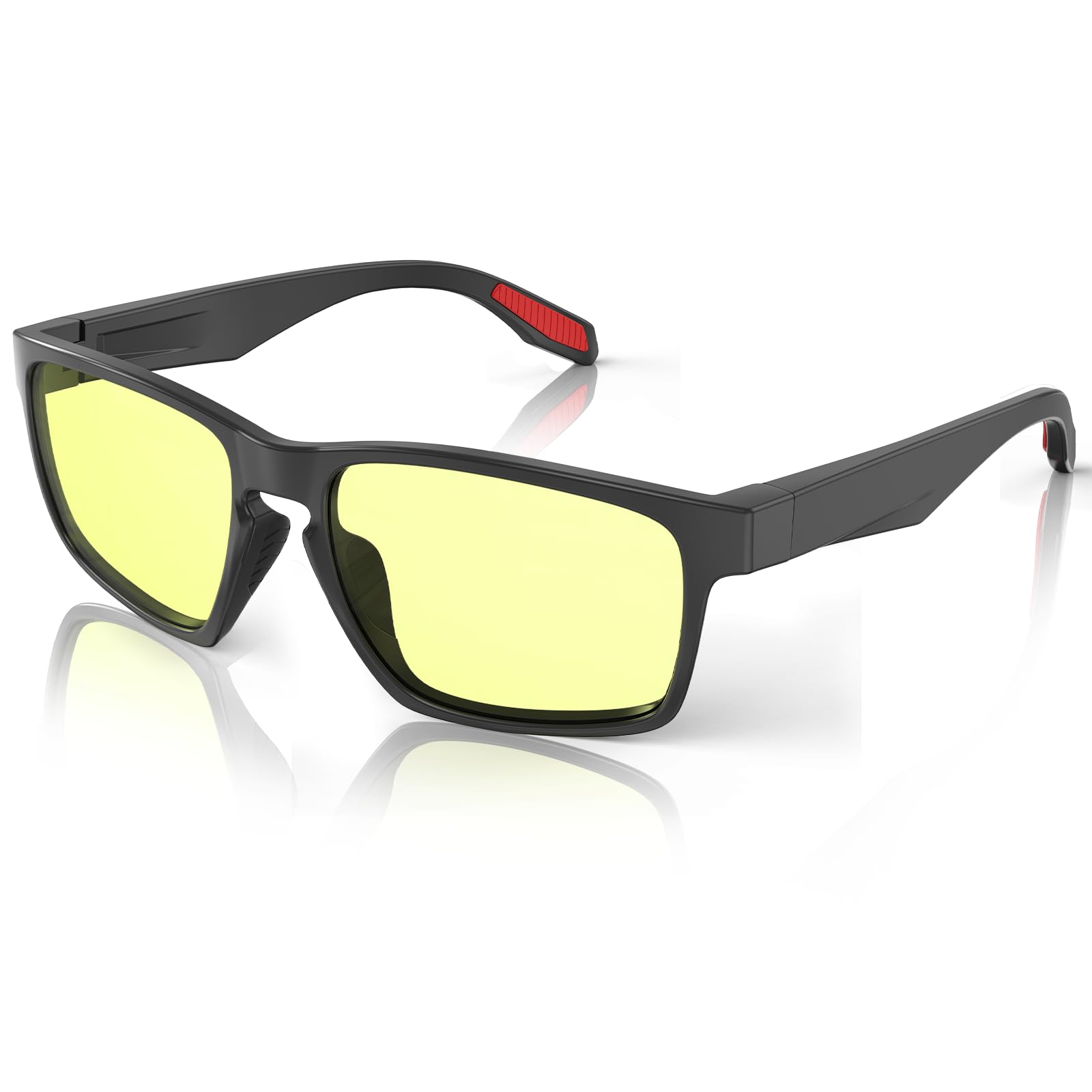 Goiteia Yellow Gaming Blue Light Glasses for Men, Computer Glasses for Long Hours of Gaming, No Eye Strain&Blurry