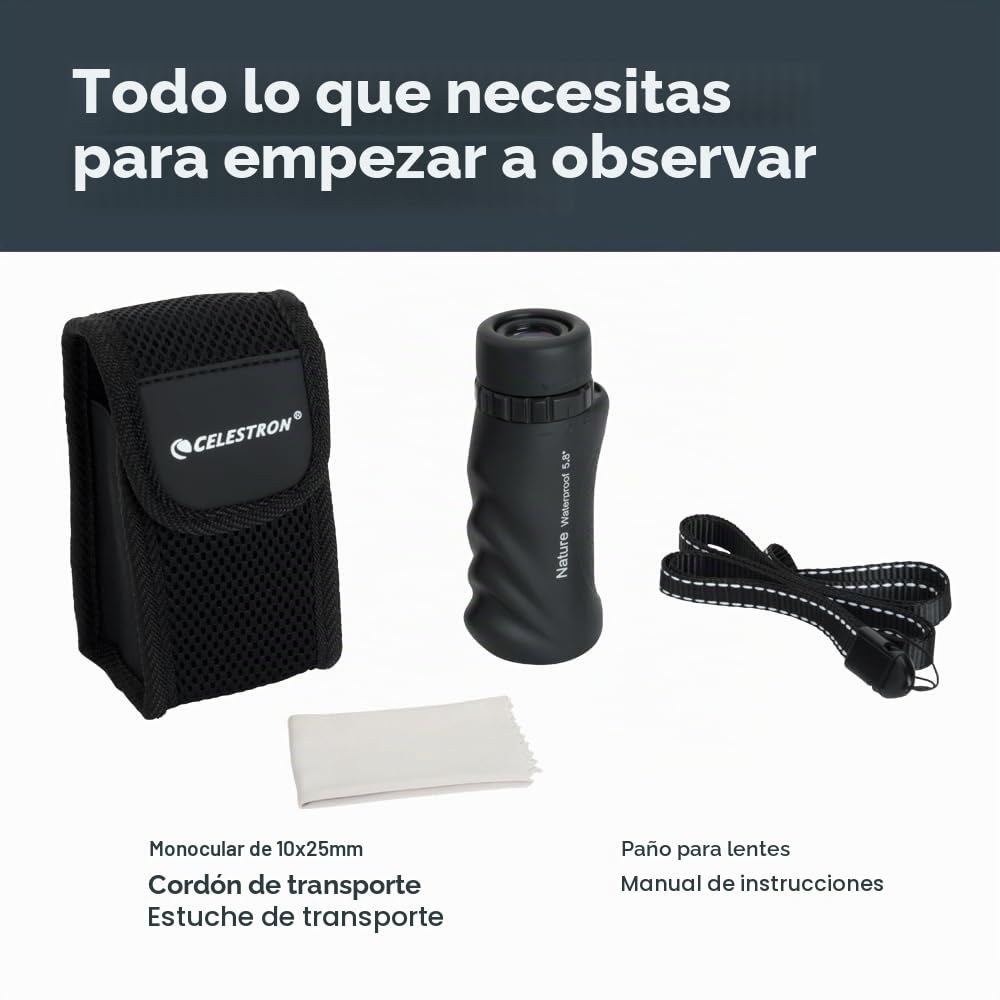 Celestron 71210 Nature DX 10x25 : monocular, negro
