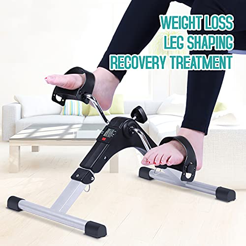 SK DEPOT Exercise Bike Under Desk Pedal Under Desk BikeMini Exercise Bike Folding Pedal ExerciserTraining Machine For Legs and Arms Foldable Bodybuilding Cycle Fitness Equipment with LCD Display - Image 3