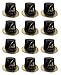 Beistle 12 Piece Durable Cardstock Paper Elegant Hello New Years Eve Top Hats Party Favors Supplies Photo Booth Props, One Size, Gold/Black