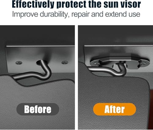 Image of Upgraded Sun Visor Repair Kit for Jeep, Veharvim 2 Pack Hard Plastic Sun Visor Clip Compatible with Jeep Wrangler JK 2018 / JL /Wrangler 2018-2023 / Gladiator 2020-2023, Black