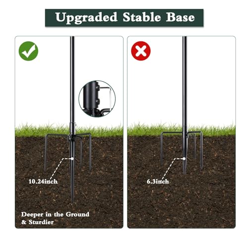 BOLITE-Bird-Feeding-Station-87-Inch-Bird-Feeder-Pole-for-Outside-Bird-Feeder-Stand-with-Enhanced-Metal-Pole78-Inch-Upgraded-in-Stability-Black-Hummingbird-Feeder-Not-Included