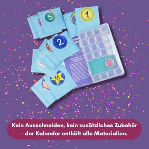 Diamond Painting Adventskalender Glitzerndes Weihnachtsdorf. Mit Material und Werkzeug für 24 Aufsteller: Aufstellwand, Werkzeug und 1200 Diamanten aus Glas in verschiedenen Farben für 24 Aufsteller