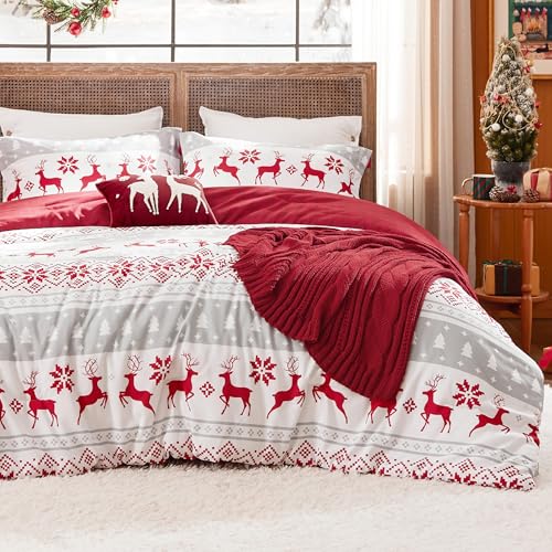 Bedsure-Christmas-Comforter-Set-Queen-Christmas-Bedding-Bed-in-a-Bag-with-Reindeer-5-Pieces-Soft-Reindeer-Comforter-Pillow-Shams-Throw-Blanket-and-Decorative-Pillow Bedsure Christmas Comforter Set Queen Christmas Bedding Bed in a Bag with Reindeer 5 Pieces Soft Reindeer Comforter Pillow Shams Throw Blanket and Decorative Pillow