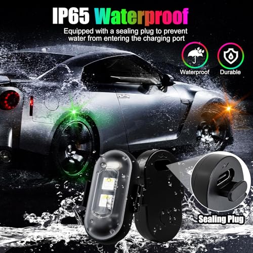 Image of Wireless LED Lights for Car, Wireless Rock Lights with 8 Colors 10 Modes,led Strobe Warning Light, Motorcycles, Boats, Camping, Bikes, Drones,Design in USA