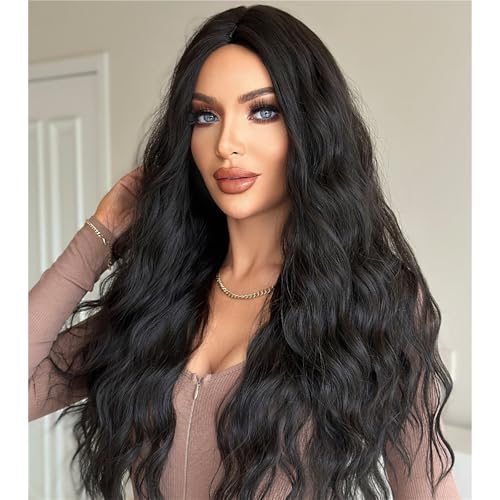 Perruque cheveux longs bouclés naturels pour masquer la perte de volume