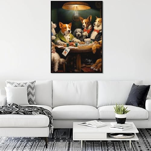 Hunde Spielen Poker, 1000-teiliges Puzzle für Erwachsene und Jugendliche, hilft dem Gehirn beim Training, süchtig machendes Spielzeug zur Förderung der Geduld, geeignet für Paare, 38x26cm