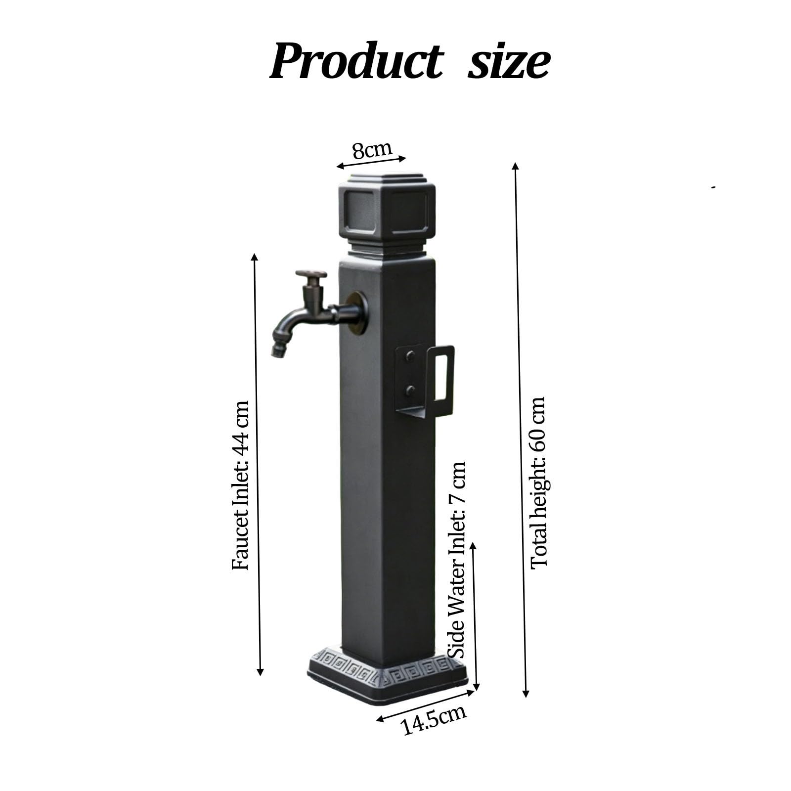 Columna de agua para exteriores con grifos y aspersor, grifo vertical de jardín de acero inoxidable, hidrante sin congelación, hidrante independiente montado en el suelo para riego de patio y granja