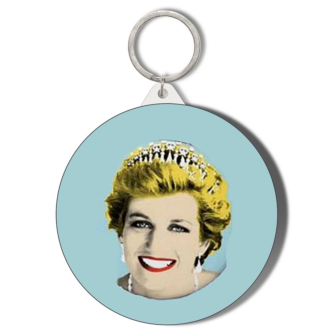Gift Insanity White Princess Diana Blue 45Mm Short Chain Mirror Keyring