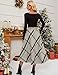 Tanming Women's Winter Warm Elastic Waist Wool Plaid A-Line Pleated Long Skirt (Gray-XL)