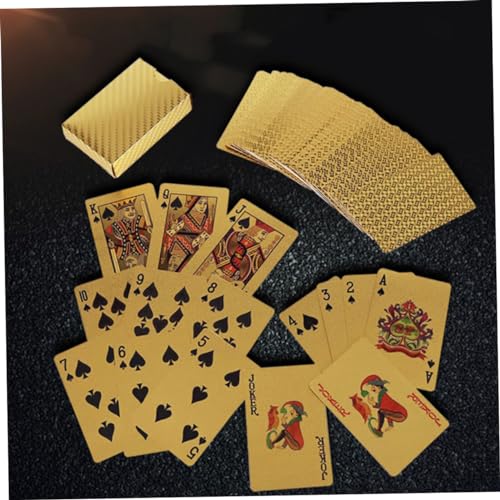 wasserdichte Spielkarten Goldfolie Glänzend Plastik Pokerkarten Für Bar Zuhause Büro Unterhaltungsspiel Witziges Kartenspiel Party Geschenk – Bild 4