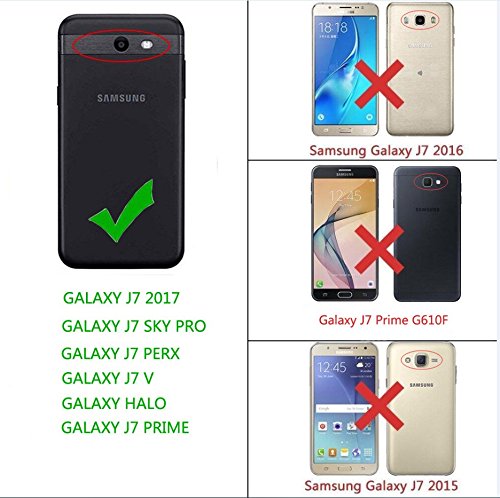 Caiyunl Glitter Case For Galaxy J7 2017 /J7 V / J7 Prime / J7 Perx / J7 Sky Pro/Samsung Halo Bling Floating Liquid Cover Clear Tpu Cute Luxury Design Women Men Girls Slim Tpu Protective-Blue Butterfly #TOP1