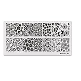 Mezerdoo 1Pcs Lip Seal Kiss Heart Design DIY Image Plate Valentine'day Stencil Template Nail Art Stamping Plate Geometry Lines Template Plate Mold Nail Art Stencil Tools