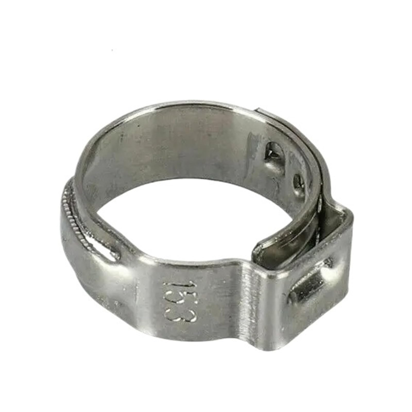 Hqycl One Color 25Pcs Clamps Single Ear Stepless 6.5-38.1Mm 304 Stainless Steel Hose Clamps Rings For Sealing Kinds Of Hose(25Pcs 8.7Mm)