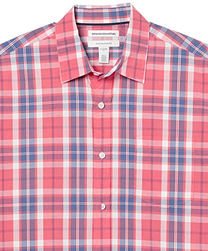 Image of Amazon Essentials Men's Regular-Fit Short-Sleeve Poplin Shirt, Collared, Washed