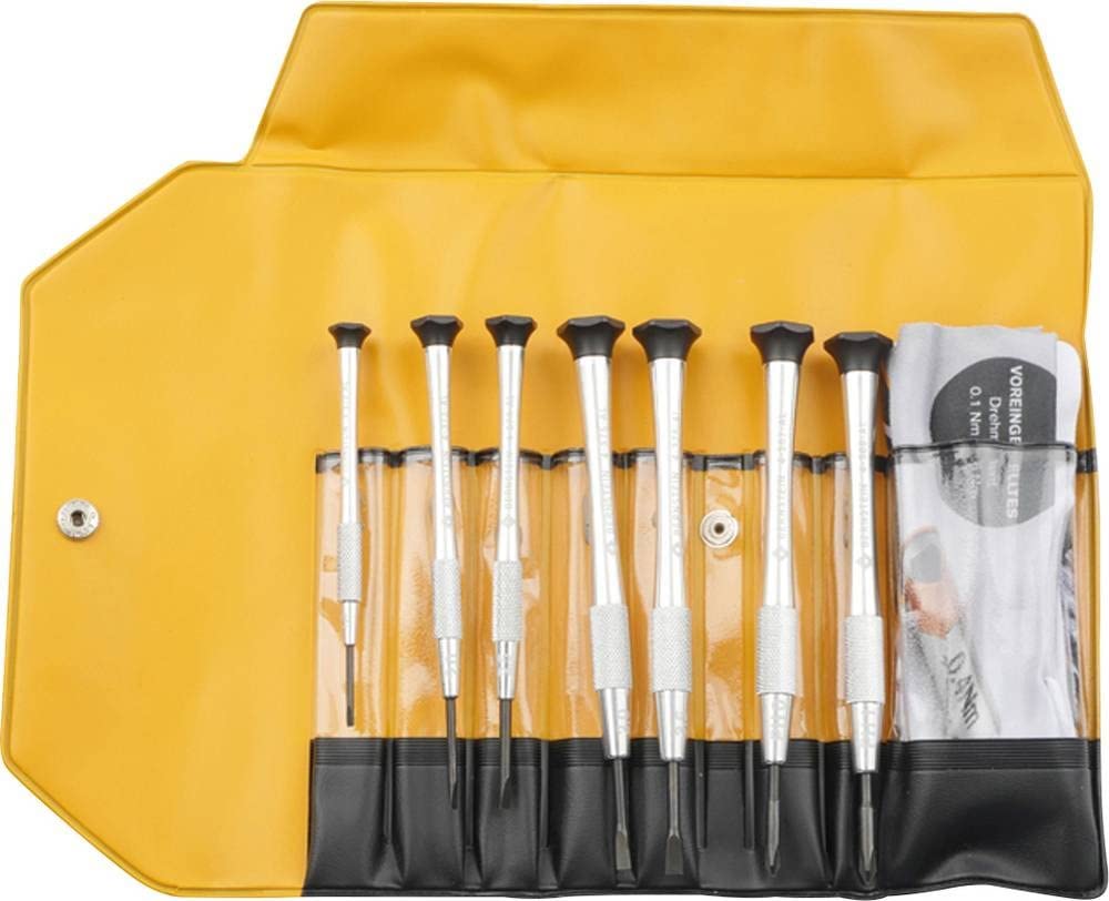 BERNSTEIN Uhrmacher-Mikro-Schraubendreher Satz 7-telig | Schlitz 1,5/2,0/2,5/3,0/3,5 mm & Kreuzschlitz PH0 / PH1 | Uhrmacherwerkzeug Set | Für Reparatur, Brillen & Uhren