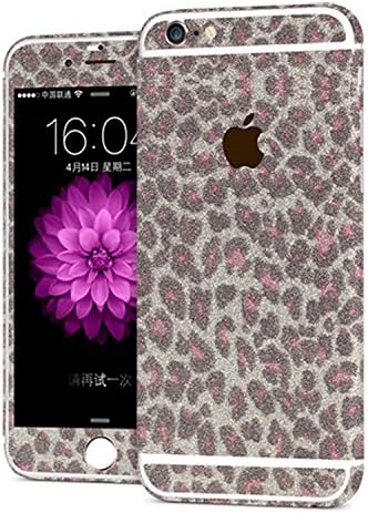 Fochutech Beauty Crystal Glitter Bling Full Body Decals Anti Scraf Waterproof Sticker Protect Case Skin for Apple Iphone 6Plus 6S Plus 5.5 Inch (Pink Leopard)