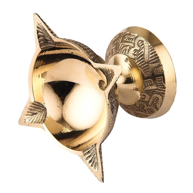 Image of 4 Face Brass Diya for Mandir, Diwali Festival Oil lamp Diya for Daily /Diwali Pooja - Size 6cm (Pack of 1)