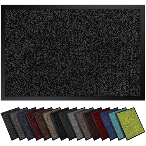 Gentle North Hochwertige Fußmatte grau schwarz 118x178cm groß für Innen & Außen - Schmutzfangmatte rutschfest, waschbar & wetterfest - Fussmatte für Eingangsbereich & Aussenbereich - Läufer Flur dünn