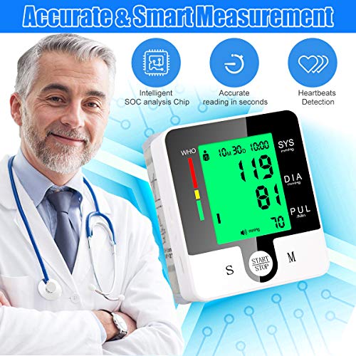 Atrilly Blood Pressure Monitor, Wrist Blood Pressure Machine Cuff, Talking Function, 2X90 Memory, Automatic Digital Bp Monitor for Home Personal Use