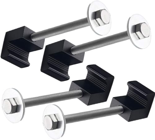 Miniatura 2 de JGR Pickup Truck Tool Box Tie Downs Aluminum J Hook Crossover 4 Pack, Black