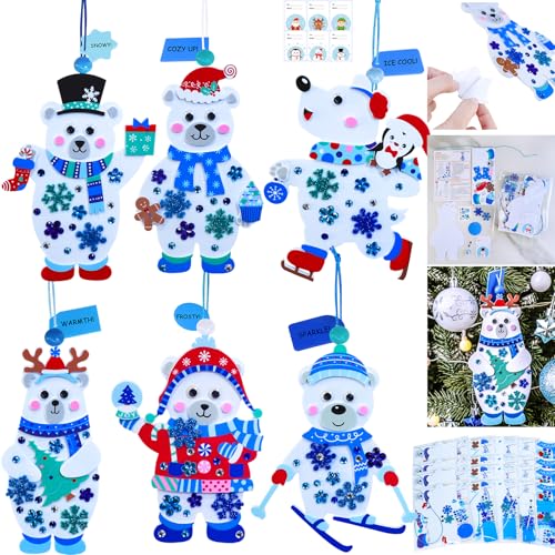 Autocollants en mousse de Noël et kits de décorations artistiques ours