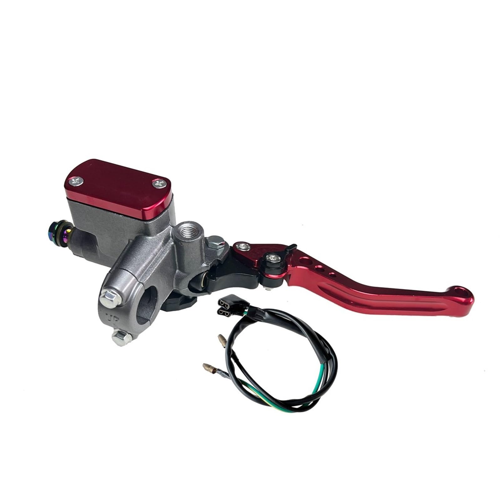Ouvecr Red Right Pump Motorbike Brake Levers Motorcycle Hydraulic Brake Pump Piston 14Mm Master Cylinder Lever Handlebar Grip Diameter 22Mm(Red Right Pump)