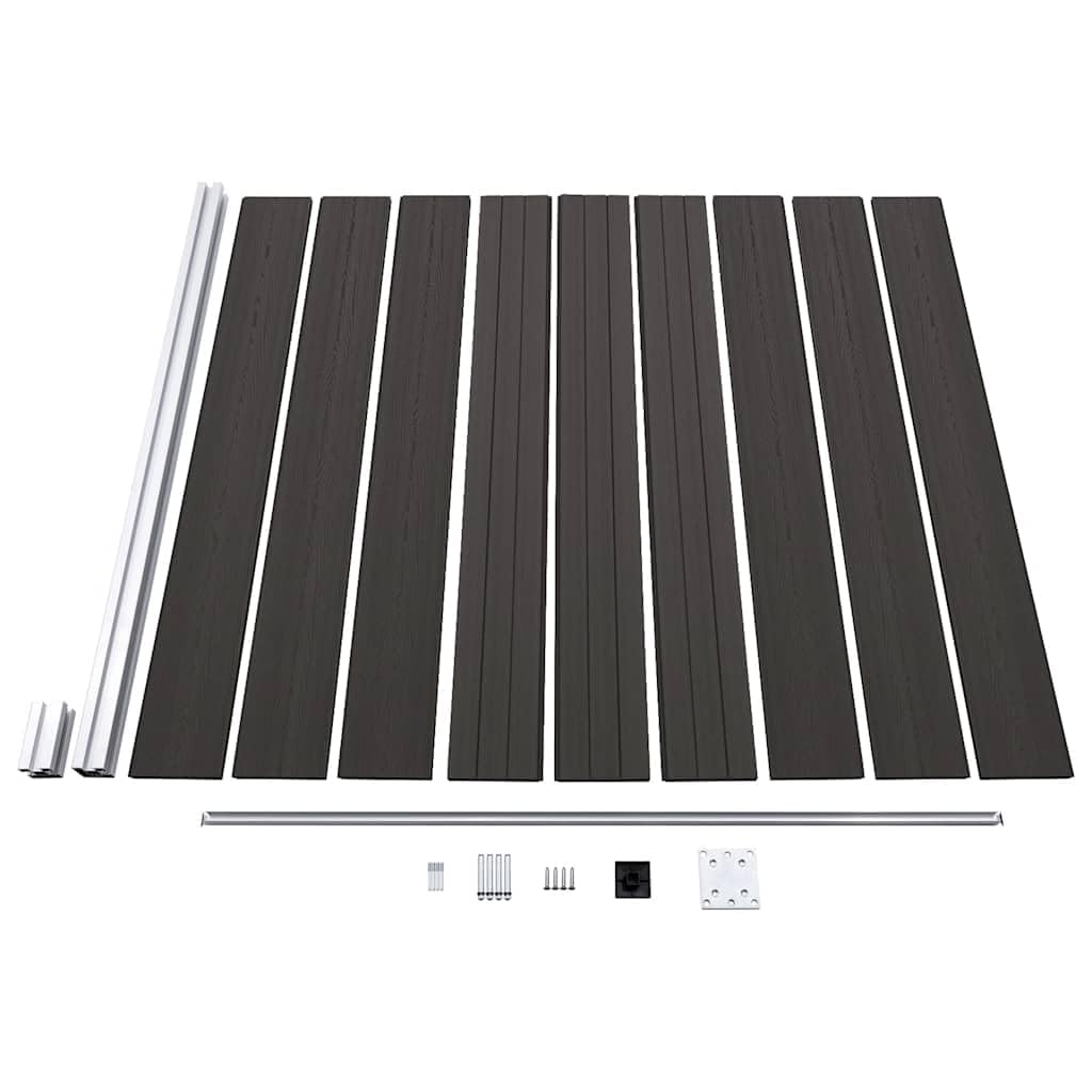 vidaXL Zaunelement Gartenzaun Sichtschutzzaun Lamellenzaun Windschutz Zaun Windschutzzaun Terrasse Stecksystem Lärmschutz WPC 175x186cm Schwarz
