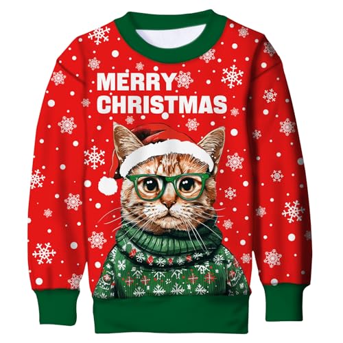 Cutemile Kids Ugly Christmas Sweater Size 5-14 for Boys Girls Xmas Party Sweatshirt