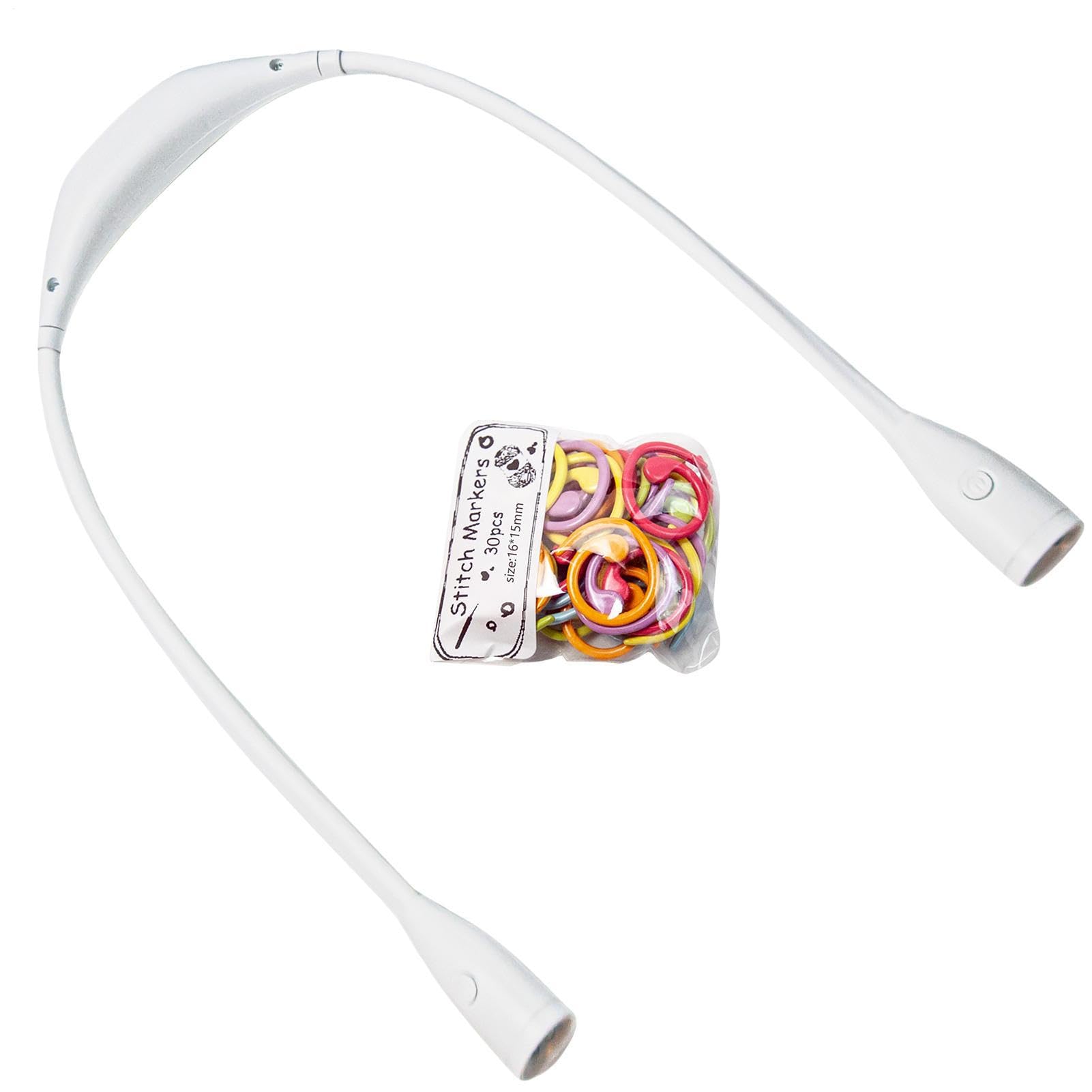 Luz de lectura de libros, luz LED para tejer, lámpara manos libres | portátil ajustable, lámpara de ganchillo USB para camping, dormitorio, sala de estar