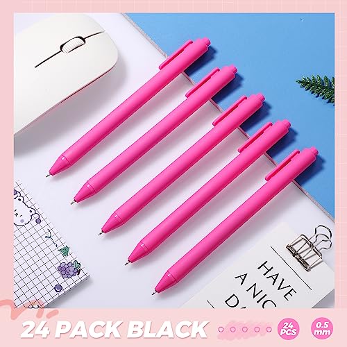 Bolígrafos retráctiles Cholemy paquete 24 tinta negra 0.5mm miniatura 3