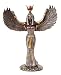 Egyptian Theme Isis Mythological Bronze Finish Figurine With Open Wings Goddess of Magic Statue Sculpture