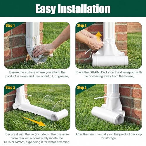 Gulfmew 2 Pack Downspout Extension 4 ft Drain Downspout Extender,White by Gulfmew - Used condition - Image 6